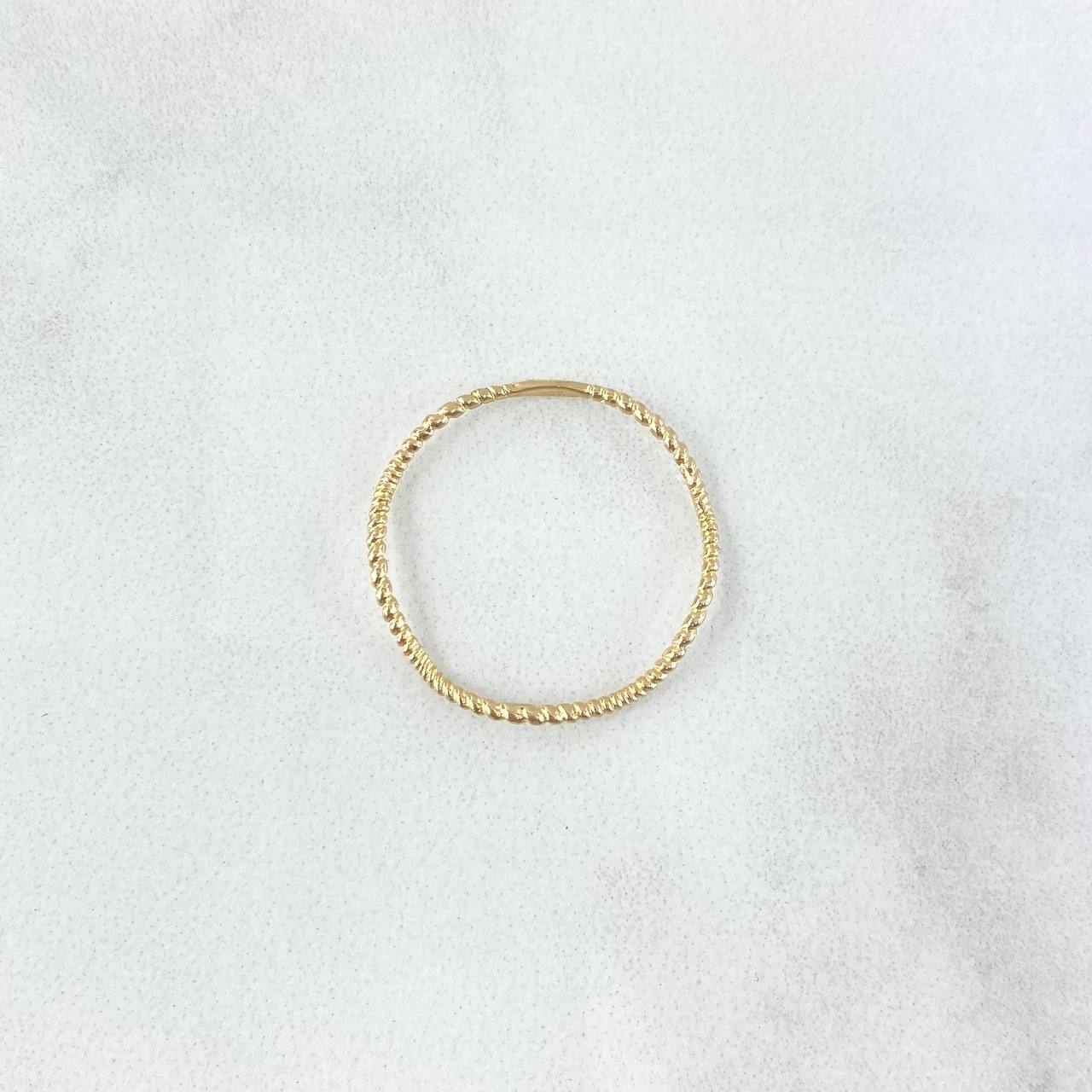 Anillo Trenza Zig - Zag 0.55gr / T7 / Delgado Oro Amarillo