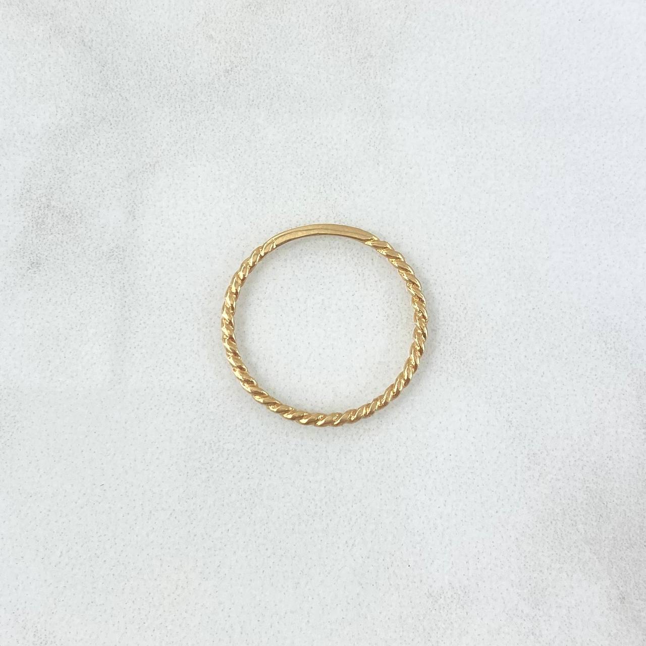 Anillo Trenzado 1.15gr / T5 3/4 / Liso Oro Amarillo 18K ©