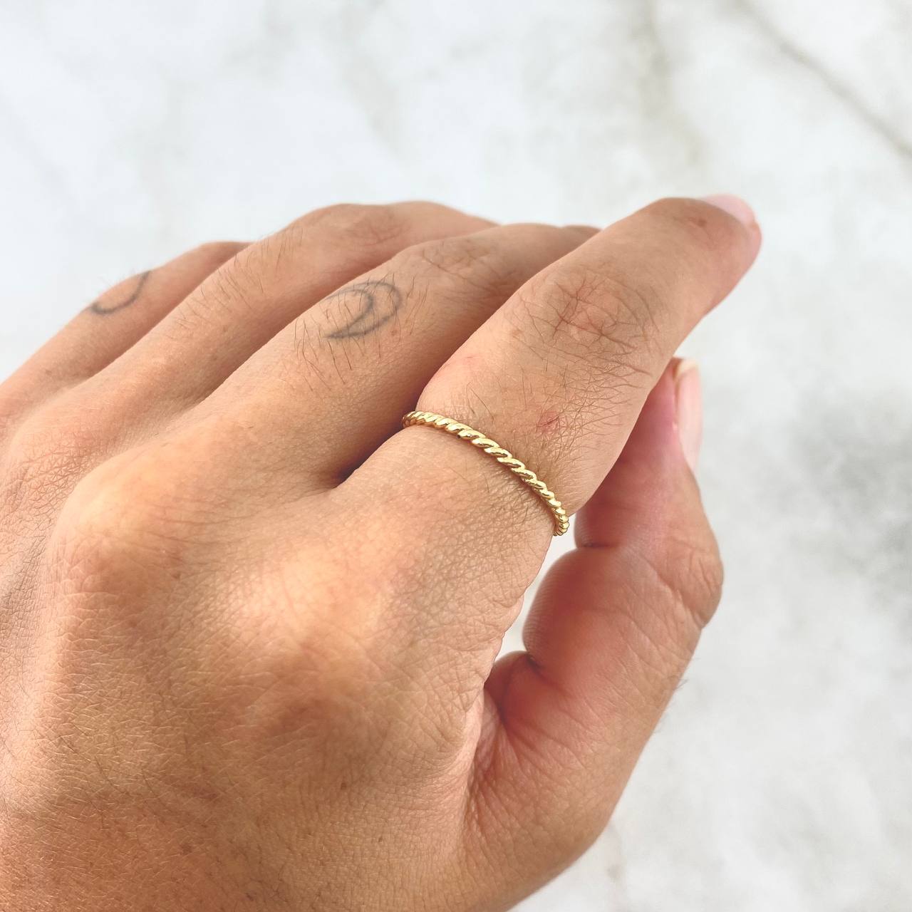 Anillo Trenzado 1gr / T5 1/2 Oro Amarillo 18K