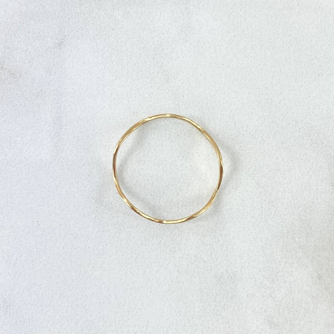 Anillo Ondulado 0.65gr / T7 3/4 / Liso Oro Amarillo
