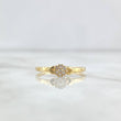 Anillo Solitario Flor Corazones 1.15gr / T7 1/2 / Circones Blancos Oro Amarillo