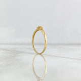 Anillo Solitario Flor Corazones 1.15gr / T7 1/2 / Circones Blancos Oro Amarillo