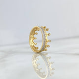 Anillo Corona Monarca 3.3gr / T7 1/2 / Circones Blancos Dos Oros Amarillo Blanco