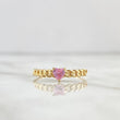 Anillo Solitario Corazón Cubano 1.3gr / T7 3/4 / Circon Rosado Oro Amarillo