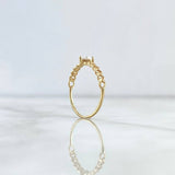 Anillo Solitario Corazón Cubano 1.3gr / T7 1/4 / Circon Blanco Oro Amarillo