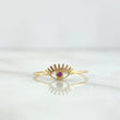 Anillo Ojo Turco 0.7gr / T5 1/2 / Circon Fucsia Oro Amarillo