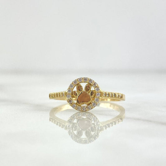 Anillo Sello Huella 2.1gr / T6 1/2 / Circones Blancos Oro Amarillo