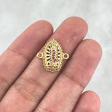 Herraje Virgen Guadalupe 2.65gr / 1.6cm / Circones Blancos Fucsias Verdes Oro Amarillo ©