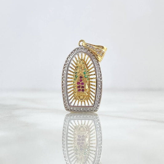 Dije Virgen Guadalupe 4.15gr / 3.2cm / Circones Blancos Fucsias Verdes Dos Oros Amarillo Blanco ©