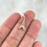 Dije Torre Eiffel 1.05gr / 2.2cm / Circones Blancos  Oro Rosa ©