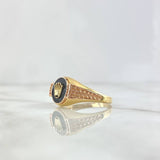 Anillo Sello Corona RX 3.75gr / T11 1/4 / Escamado Circones Blancos Dos Oros Amarillo Rosa 18K *