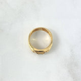 Anillo Solitario Cuadriculado 3.95gr / T6 3/4 / Circones Blancos Y Azul Oro Amarillo ©