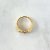 Anillo Cristo Sello 10gr / T9 3/4 / Circones Blancos Tres Oros 18K