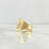 Anillo Sello Sol 2gr / T7 / Mate Texturizado Oro Amarillo ©