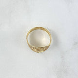 Anillo Sello Sol 2gr / T7 / Mate Texturizado Oro Amarillo ©