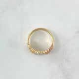 Anillo Trio Osos TS 4.25gr / T8 3/4 / Circones Azules Verdes Negros Y Blancos Tres Oros