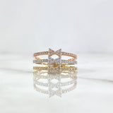 Anillo Trio De Moños 3.95gr / T7 1/4 / Circones Blancos Tres Oros