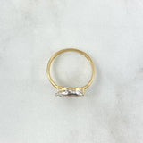 Anillo Quinces Delfin 2.55gr / T8 1/4 / Circones Blancos Azul Y Verde Tres Oros