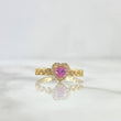 Anillo Solitario Linea de Corazones 2.4gr / T6 1/2 / Circones Blancos Y Rosa Oro Amarillo