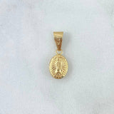 Dije Virgen de Guadalupe 0.55gr / 2cm / Troquelado Cargador Liso Oro Amarillo