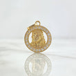 Dije Rostro Jesús 2.6gr / 2.3cm / Circular Circones Blancos Oro Amarillo