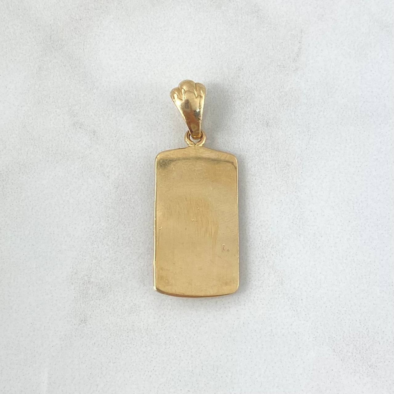 Dije Placa San Miguel Arcángel 5.05gr / 3.4cm / Dos Oros Amarillo Blanco