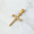 Dije Cruz Clavos 3.4gr / 3.9cm / Circones Blancos Oro Amarillo
