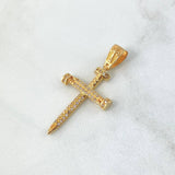 Dije Cruz Clavos 3.4gr / 3.9cm / Circones Blancos Oro Amarillo