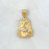 Dije Rostro Jesús 11.1gr / 4cm / Circones Blancos Ojos Azules Dos Oros Amarillo Blanco
