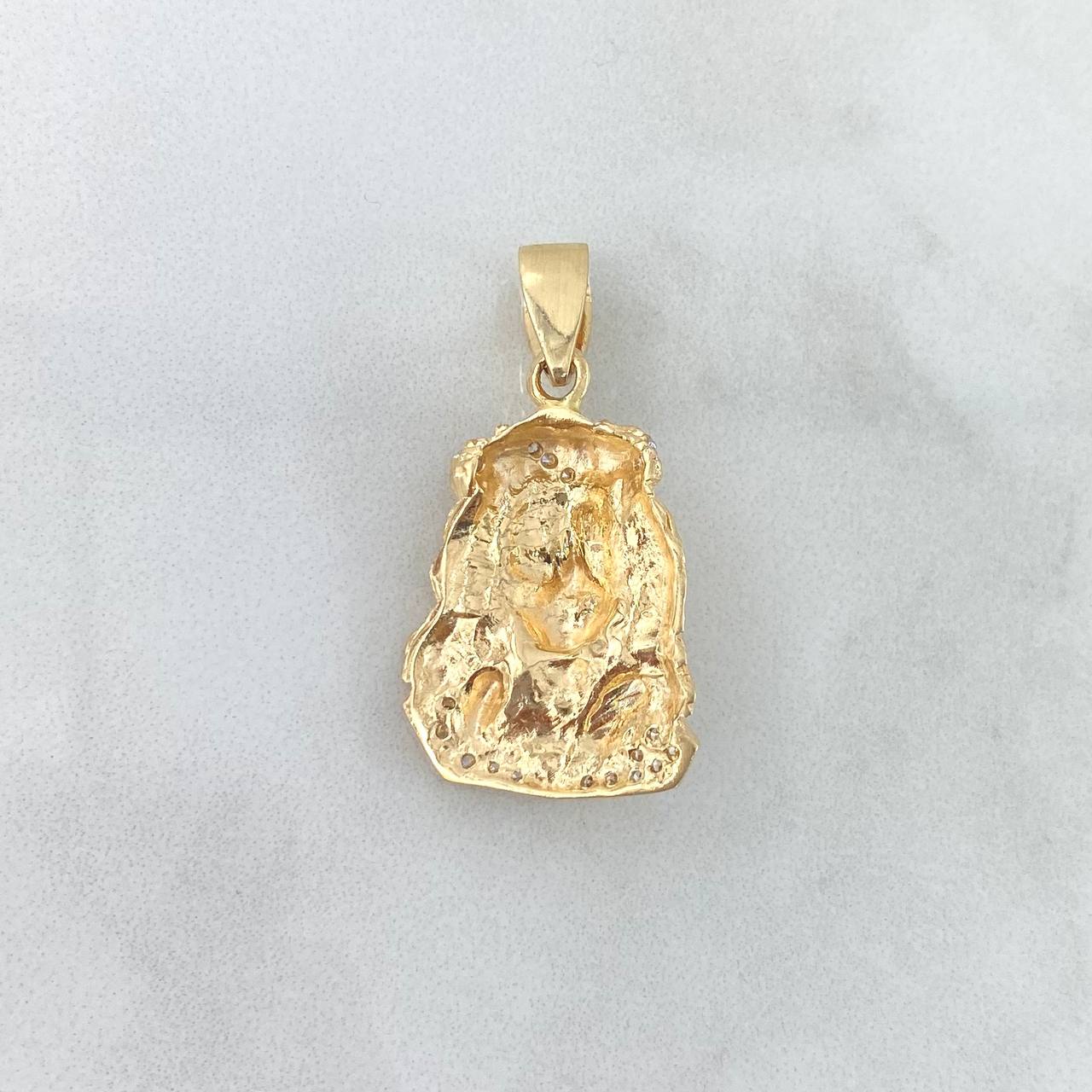 Dije Rostro Jesús 5.9gr / 3.4cm / Circones Blancos Dos Oros Amarillo Blanco