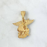 Dije San Miguel Arcángel 9gr / 3.9cm / Circones Blancos Oro Amarillo