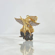 Dije San Miguel Arcángel 9gr / 3.9cm / Circones Blancos Oro Amarillo