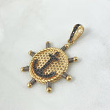 Dije Dije Ancla Timon Basteado 6.4gr / 4.5cm / Circones Negros Oro Amarillo