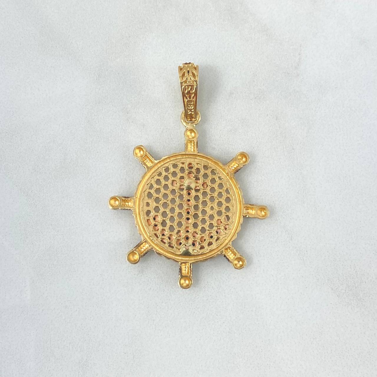 Dije Dije Ancla Timon Basteado 6.4gr / 4.5cm / Circones Negros Oro Amarillo