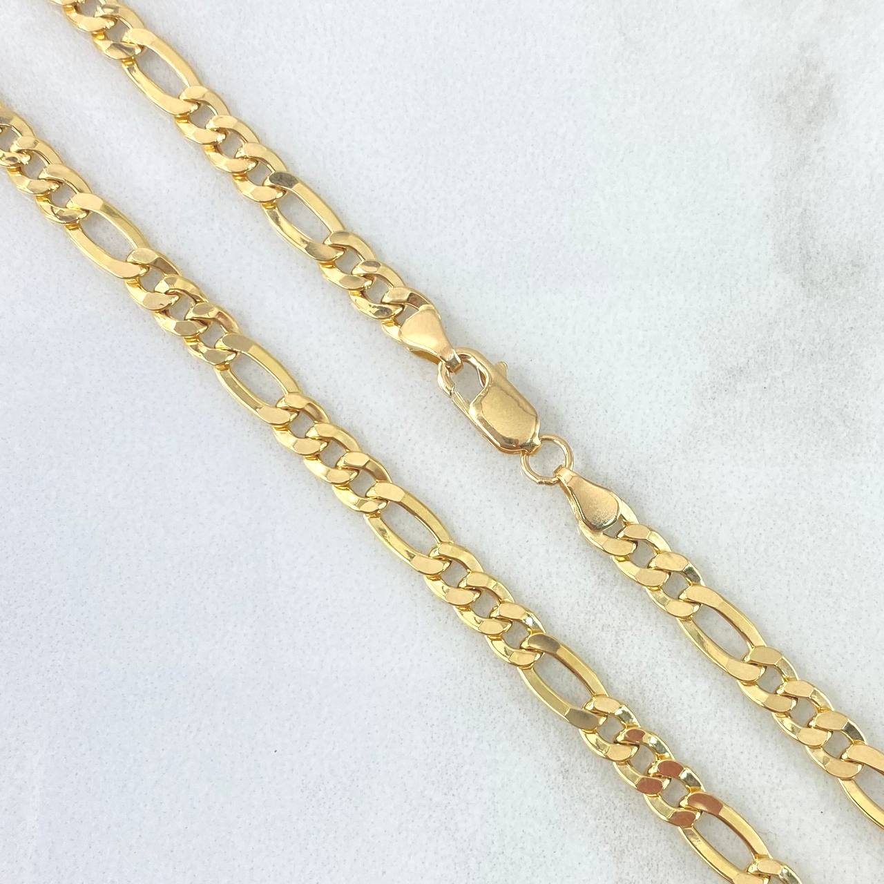 Cadena Figaro 9gr / 60cm / 4.1mm Oro Amarillo +0