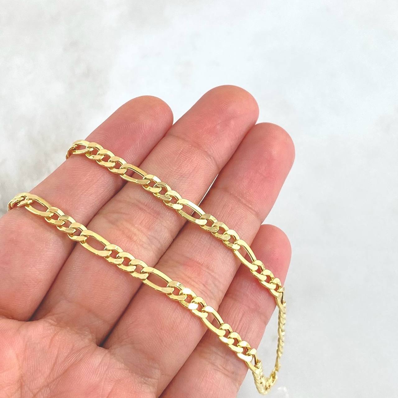 Cadena Figaro 9gr / 60cm / 4.1mm Oro Amarillo +0