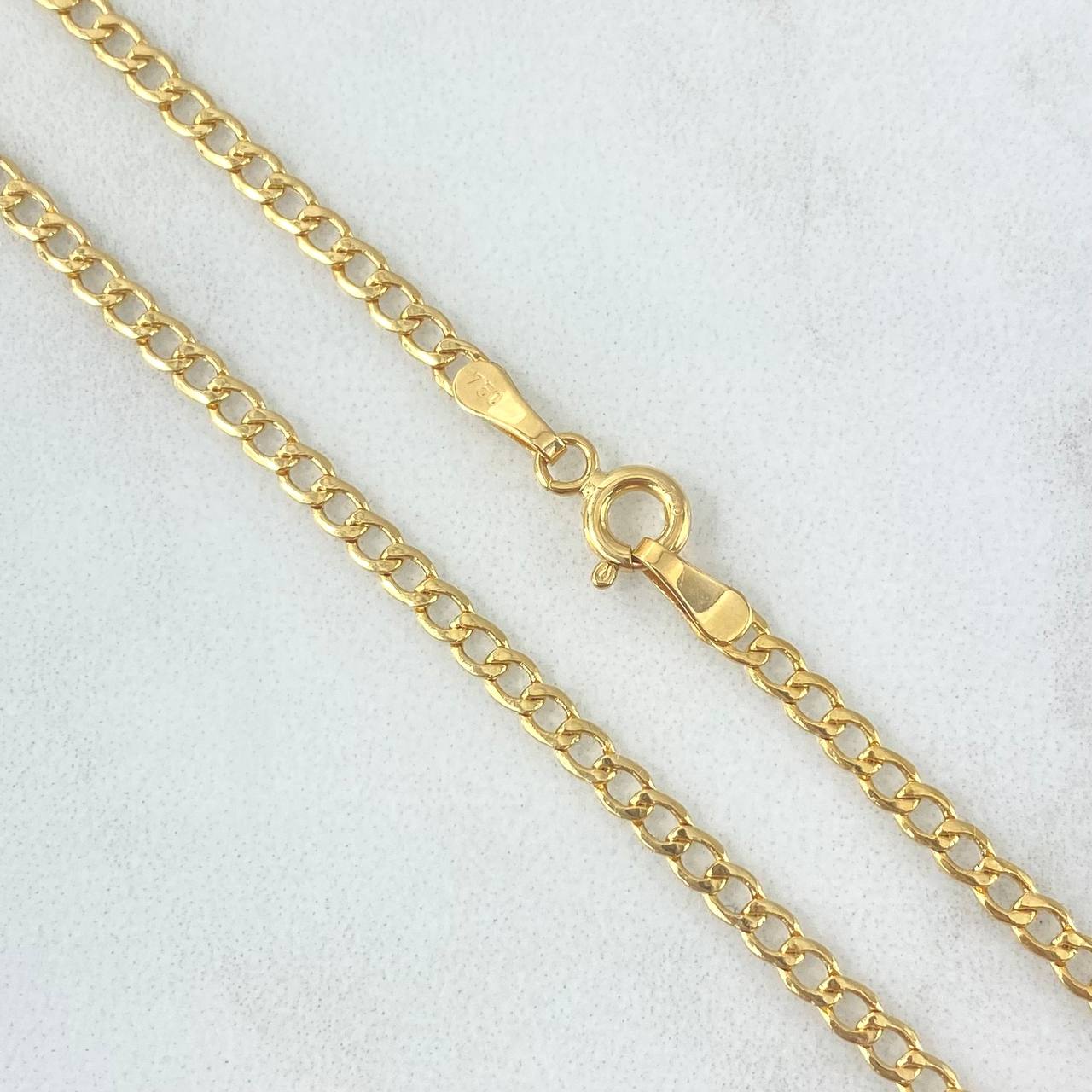 Cadena Cubana 3gr / 50cm / 2.4mm Oro Amarillo +1