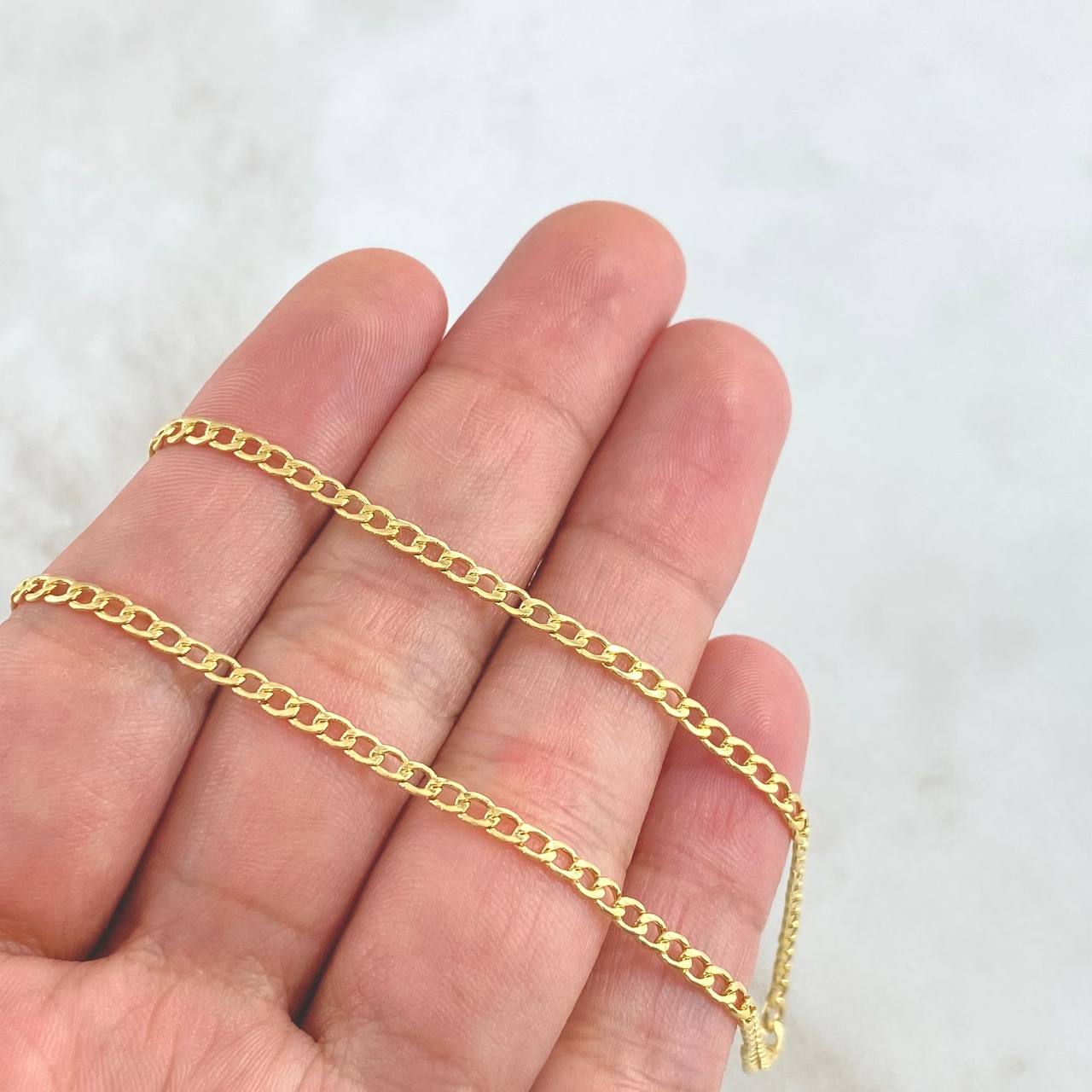 Cadena Cubana 3gr / 50cm / 2.4mm Oro Amarillo +1