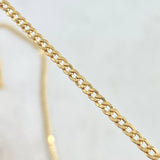 Cadena Cubana 3.15gr / 60cm / 2.4mm Oro Amarillo +0 18K