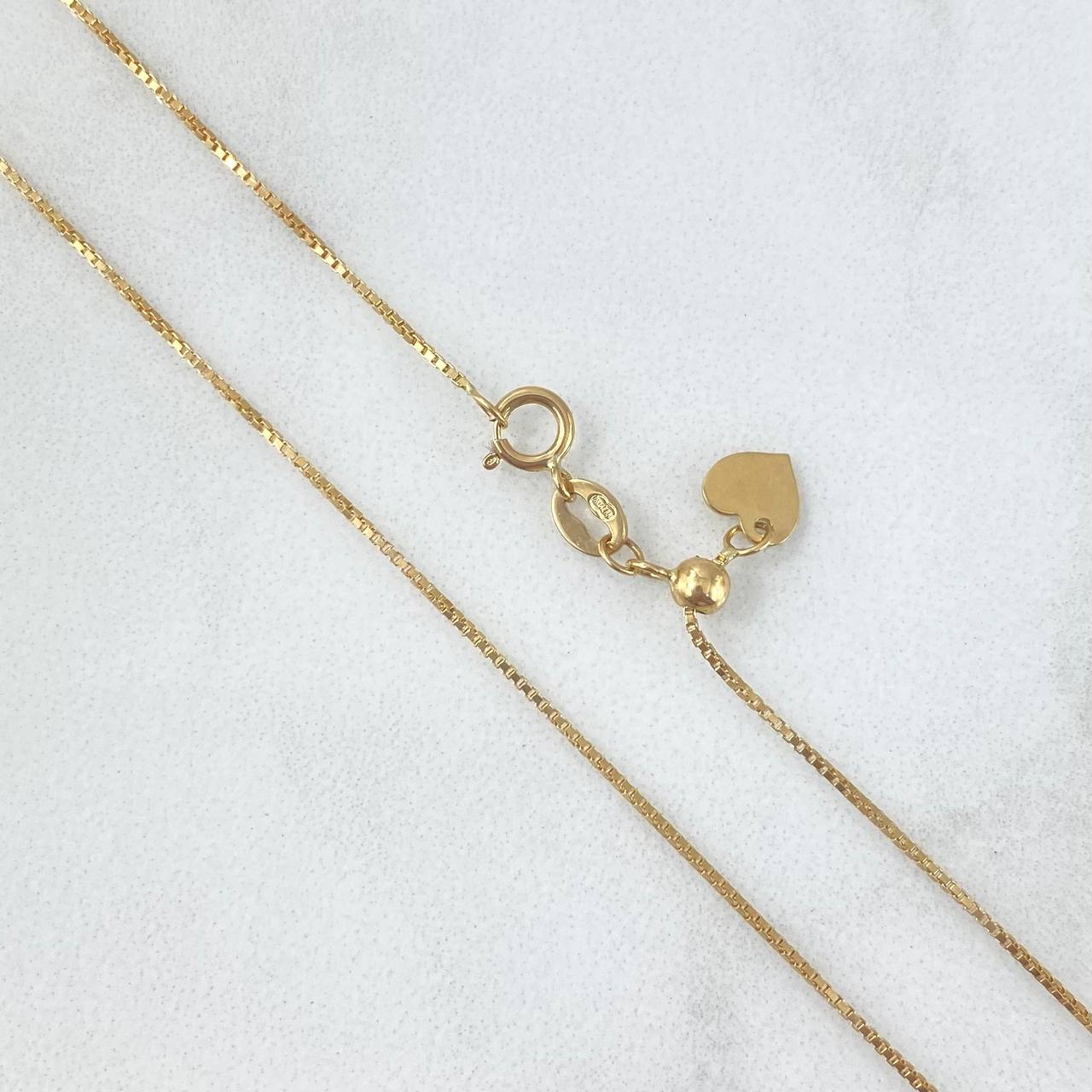 Cadena Veneciana 2.05gr / 50cm / 1mm Graduable Corazón Oro Amarillo +3