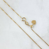 Cadena Veneciana 2.05gr / 50cm / 1mm Graduable Corazón Oro Amarillo +3