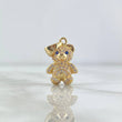Dije Oso 3.4gr / 2.6cm / Circones Blancos Y Azules Oro Amarillo *