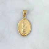 Dije Virgen Guadalupe 1.6gr / 3.1cm /  Medalla Mate  Oro Amarillo 18K