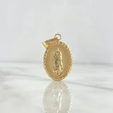 Dije Virgen Guadalupe 1.6gr / 3.1cm /  Medalla Mate  Oro Amarillo 18K