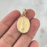 Dije Virgen Guadalupe 1.6gr / 3.1cm /  Medalla Mate  Oro Amarillo 18K