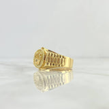 Anillo Sello Corona RX 7.95gr / T12 3/4 / Circones Blancos Oro Amarillo ©