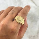 Anillo Sello Corona RX 7.95gr / T12 3/4 / Circones Blancos Oro Amarillo ©