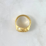 Anillo Sello Corona RX 4.95gr / T10 / Circones Blancos Oro Amarillo 18K ©