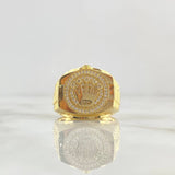 Anillo Sello Corona RX 4.95gr / T10 / Circones Blancos Oro Amarillo 18K ©