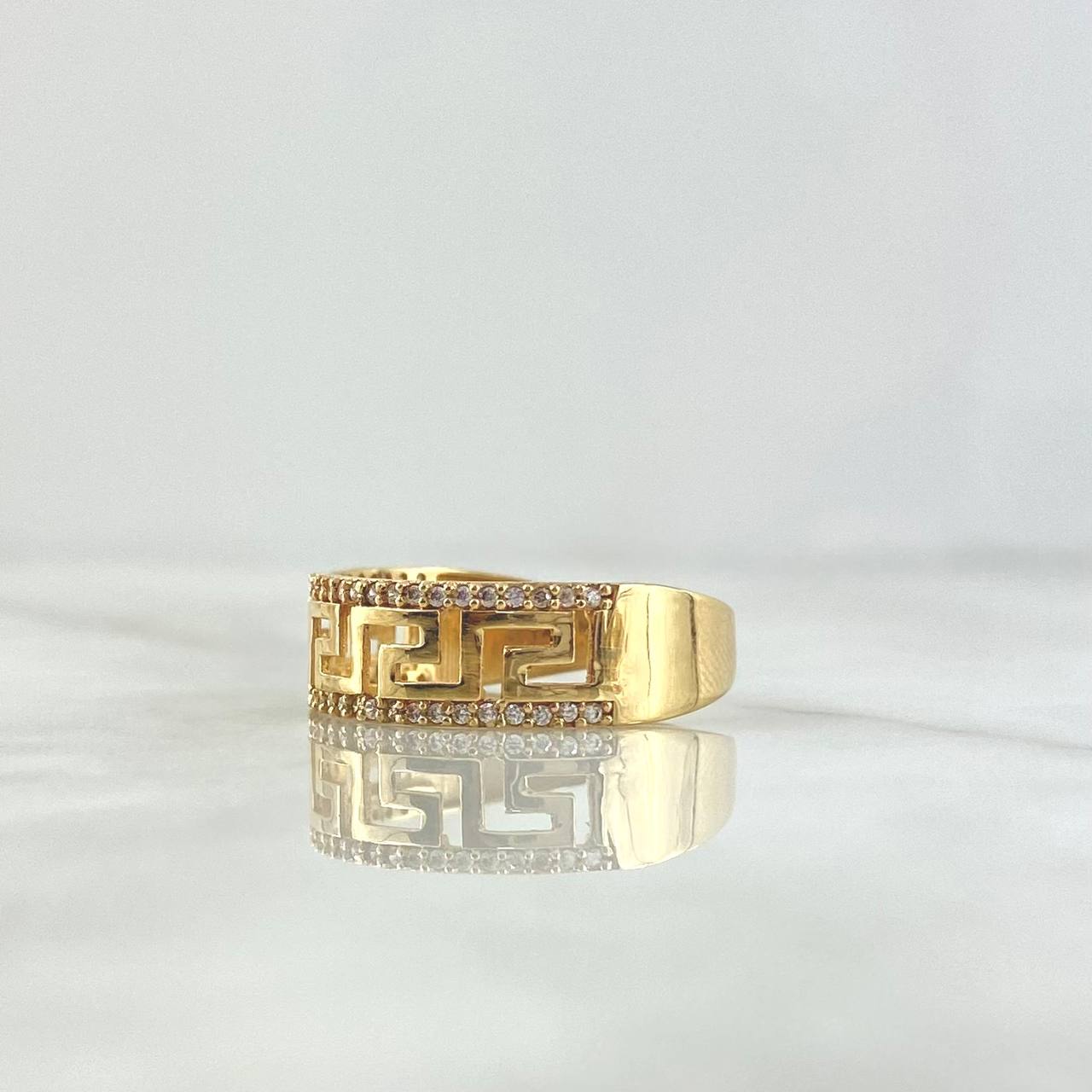 Anillo Tribal 4.25gr / T10 1/4 / Circones Blancos Oro Amarillo ©